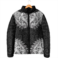 New Zealand Ta Moko Padded Jacket Aotearoa Maori Chest Tattoo Black LT14 - Polynesian Pride