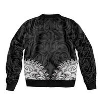 New Zealand Ta Moko Sleeve Zip Bomber Jacket Aotearoa Maori Chest Tattoo Black LT14 - Polynesian Pride