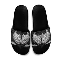New Zealand Ta Moko Slide Sandals Aotearoa Maori Chest Tattoo Black LT14 Black - Polynesian Pride