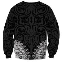 New Zealand Ta Moko Sweatshirt Aotearoa Maori Chest Tattoo Black LT14 - Polynesian Pride