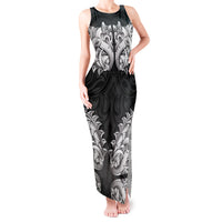 New Zealand Ta Moko Tank Maxi Dress Aotearoa Maori Chest Tattoo Black LT14 Women Black - Polynesian Pride