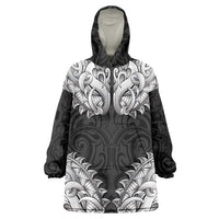 New Zealand Ta Moko Wearable Blanket Hoodie Aotearoa Maori Chest Tattoo Black LT14 One Size Black - Polynesian Pride