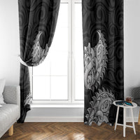 New Zealand Ta Moko Window Curtain Aotearoa Maori Chest Tattoo Black LT14 - Polynesian Pride