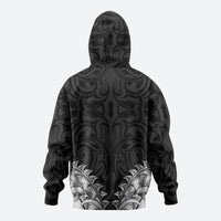 New Zealand Ta Moko Zip Hoodie Aotearoa Maori Chest Tattoo Black LT14 - Polynesian Pride