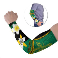 Personalised PNG Enga Provins Arm Sleeves Papua New Guinea Plumeria Melanesian Pattern - Polynesian Pride