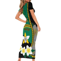 Personalised PNG Enga Provins Family Matching Short Sleeve Bodycon Dress and Hawaiian Shirt Papua New Guinea Plumeria Melanesian Pattern - Polynesian Pride