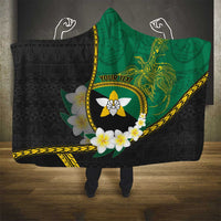 Personalised PNG Enga Provins Hooded Blanket Papua New Guinea Plumeria Melanesian Pattern - Polynesian Pride