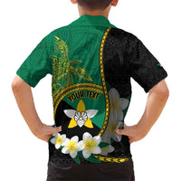 Personalised PNG Enga Provins Kid Hawaiian Shirt Papua New Guinea Plumeria Melanesian Pattern - Polynesian Pride
