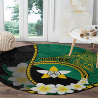 Personalised PNG Enga Provins Round Carpet Papua New Guinea Plumeria Melanesian Pattern - Polynesian Pride