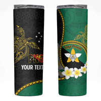Personalised PNG Enga Provins Skinny Tumbler Papua New Guinea Plumeria Melanesian Pattern - Polynesian Pride