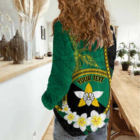 Personalised PNG Enga Provins Women Casual Shirt Papua New Guinea Plumeria Melanesian Pattern - Polynesian Pride