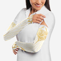 Gold White New Zealand Manta Ray Arm Sleeves Aotearoa Maori Haehae - Polynesian Pride