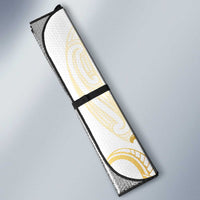 Gold White New Zealand Manta Ray Auto Sun Shade Aotearoa Maori Haehae - Polynesian Pride