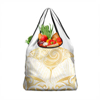 Gold White New Zealand Manta Ray Grocery Bag Aotearoa Maori Haehae - Polynesian Pride