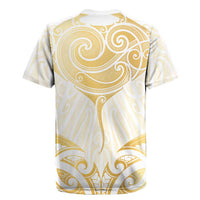 Gold White New Zealand Manta Ray Rugby Jersey Aotearoa Maori Haehae - Polynesian Pride