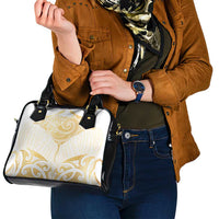 Gold White New Zealand Manta Ray Shoulder Handbag Aotearoa Maori Haehae - Polynesian Pride