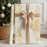 Gold White New Zealand Manta Ray Wrapping Paper Aotearoa Maori Haehae - Polynesian Pride