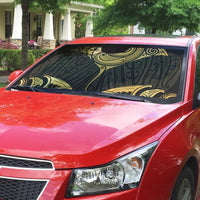 Gold Black New Zealand Manta Ray Auto Sun Shade Aotearoa Maori Haehae - Polynesian Pride