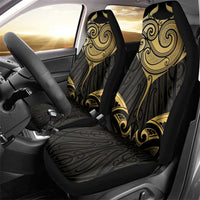 Gold Black New Zealand Manta Ray Car Seat Cover Aotearoa Maori Haehae - Polynesian Pride
