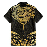Gold Black New Zealand Manta Ray Family Matching Mermaid Dress and Hawaiian Shirt Aotearoa Maori Haehae LT14 - Polynesian Pride