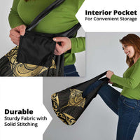 Gold Black New Zealand Manta Ray Grocery Bag Aotearoa Maori Haehae - Polynesian Pride