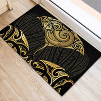 Gold Black New Zealand Manta Ray Rubber Doormat Aotearoa Maori Haehae - Polynesian Pride