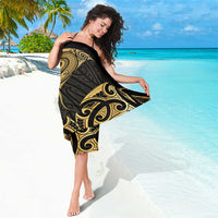 Gold Black New Zealand Manta Ray Sarong Aotearoa Maori Haehae - Polynesian Pride