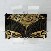 Gold Black New Zealand Manta Ray Tablecloth Aotearoa Maori Haehae - Polynesian Pride