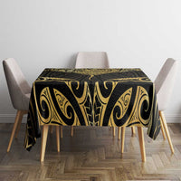 Gold Black New Zealand Manta Ray Tablecloth Aotearoa Maori Haehae - Polynesian Pride