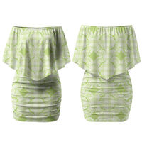 Omaomao Hawaii Iwa Bird Palaka Motifs Couples Matching Off Shoulder Short Dress and Hawaiian Shirt LT14 - Polynesian Pride