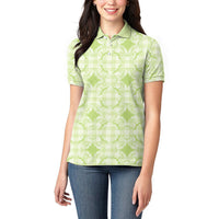 Omaomao Hawaii Iwa Bird Palaka Motifs Women Polo Shirt LT14 - Polynesian Pride