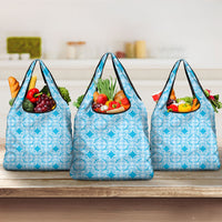 Polu Hawaii Iwa Bird Palaka Motifs Grocery Bag LT14 3-pack One Size Blue - Polynesian Pride
