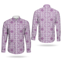 Poni Hawaii Iwa Bird Palaka Motifs Couples Matching Off The Shoulder Long Sleeve Dress and Long Sleeve Button Shirt LT14 - Polynesian Pride