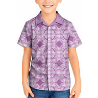 Poni Hawaii Iwa Bird Palaka Motifs Kid Hawaiian Shirt LT14 Kid Purple - Polynesian Pride