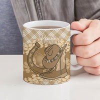 Makue Hawaii Cowboy Palaka Motifs Personalised Ceramic Mug Paniolo Festival Puakenikeni Lei LT14 - Polynesian Pride