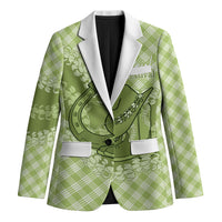 Omaomao Hawaii Cowboy Palaka Motifs Personalised Blazer Paniolo Festival Puakenikeni Lei LT14 Unisex Green - Polynesian Pride