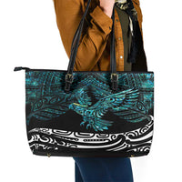 New Zealand Sulphur-crested Cockatoo Leather Tote Bag Aotearoa Maori Mix Paua Shell LT14 - Polynesian Pride
