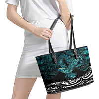 New Zealand Sulphur-crested Cockatoo Leather Tote Bag Aotearoa Maori Mix Paua Shell LT14 - Polynesian Pride