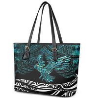 New Zealand Sulphur-crested Cockatoo Leather Tote Bag Aotearoa Maori Mix Paua Shell LT14 - Polynesian Pride