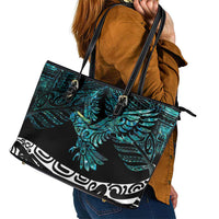 New Zealand Sulphur-crested Cockatoo Leather Tote Bag Aotearoa Maori Mix Paua Shell LT14 - Polynesian Pride