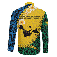 Malampa Province Family Matching Summer Maxi Dress and Hawaiian Shirt Vanuatu Map - Plumeria Flag Color
