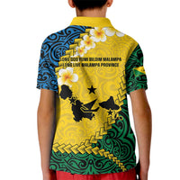 Malampa Province Kid Polo Shirt Vanuatu Map - Plumeria Flag Color