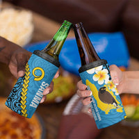 Sanma Province 4 in 1 Can Cooler Tumbler Vanuatu Pattern Myna Bird With Plumeria Flag Color