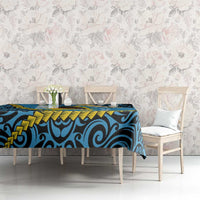 Sanma Province Tablecloth Vanuatu Pattern Myna Bird - Plumeria Flag Color