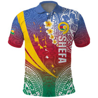 Shefa Province Polo Shirt Vanuatu Pattern Map - Plumeria Flag Color
