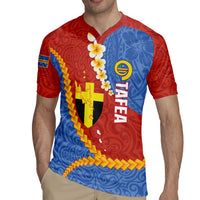 Tafea Province Rugby Jersey Vanuatu Pattern Map - Plumeria Flag Color