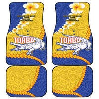 Torba Province Car Mats Vanuatu Pattern Crocodile - Plumeria Flag Color