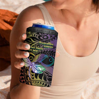 Personalized Polynesian Memorial 4 in 1 Can Cooler Tumbler Dragonflies Appear When Angels Are Near