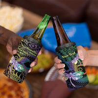Personalized Polynesian Memorial 4 in 1 Can Cooler Tumbler Dragonflies Appear When Angels Are Near