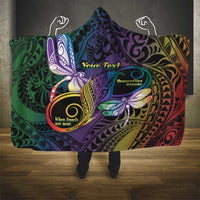 Personalized Polynesian Memorial Hooded Blanket Dragonflies Appear When Angels Are Near